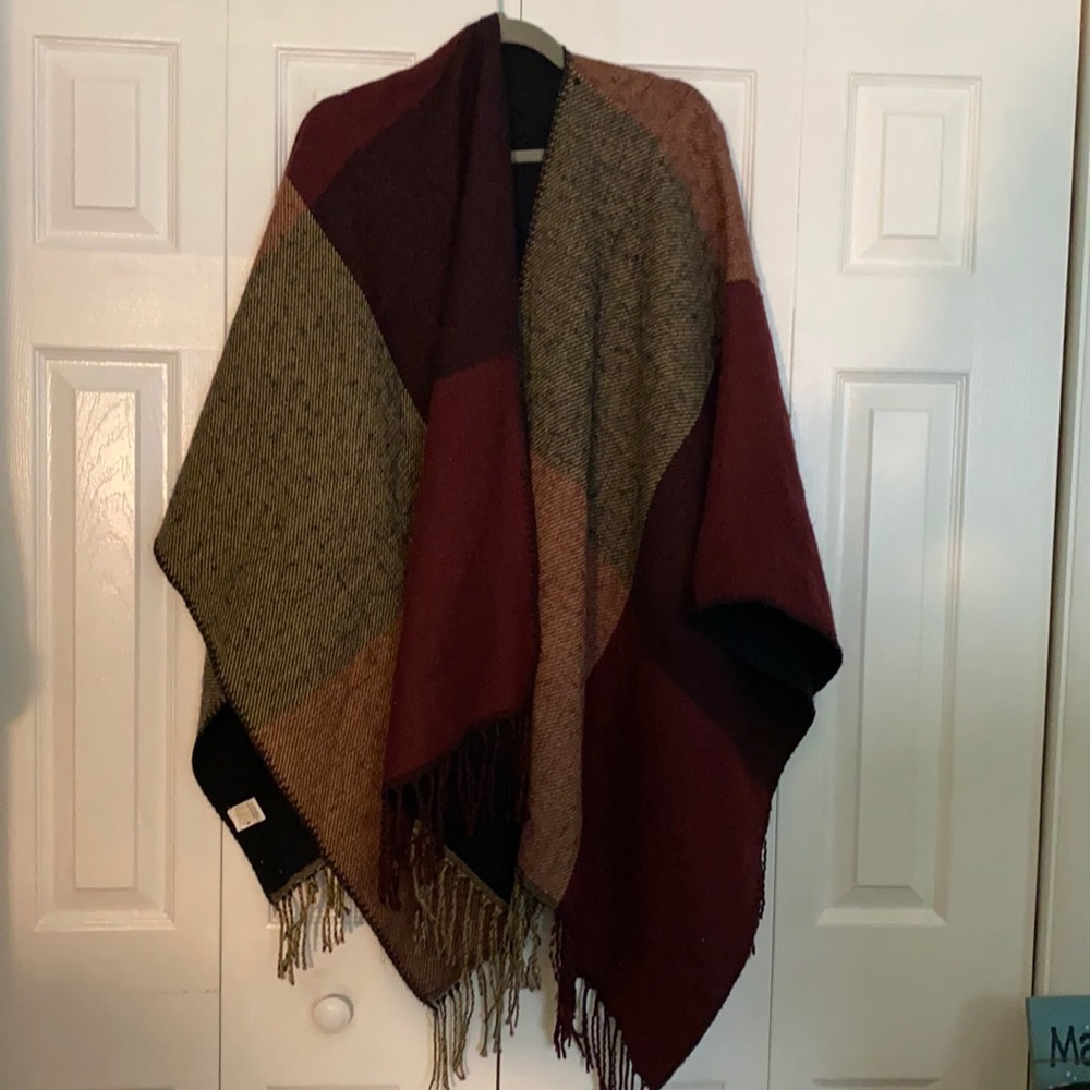 Mud Pie Plaid Cape/Poncho